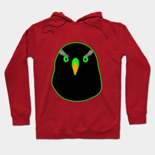 Black Goshawk with green eyes Hoodie